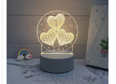 Luminária de Mesa 3D Criativa LED