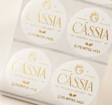ADESIVO BRANCO COM HOTSTAMPING DOURADO ADESIVO BRANCO COM HOTSTAMPING DOURADO