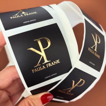 ADESIVO IMPRESSÃO COLORIDA E HOTSTAMPING DOURADO 